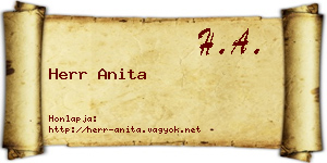 Herr Anita névjegykártya